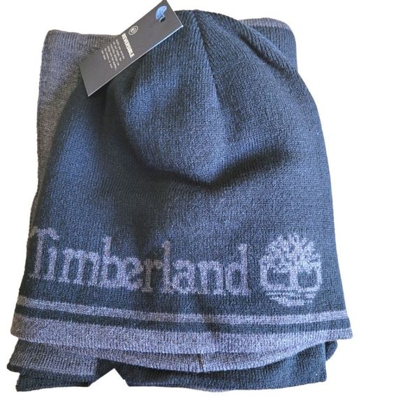 Timberland Logo Reversible Scarf & Beanie Hat Set - Picture 5 of 10